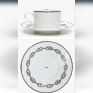 Hermes Tea Cup & Saucee In Chaine d'Ancre Pattern
